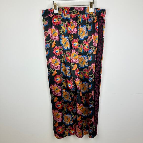Johnny Was Sidonia Silk Lounge Pant Pull On Floral Embroidery Resort XXL NWT - Picture 7 of 15